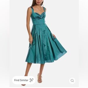 Rene Ruiz Luxe Taffeta Cocktail Dress Gown Green